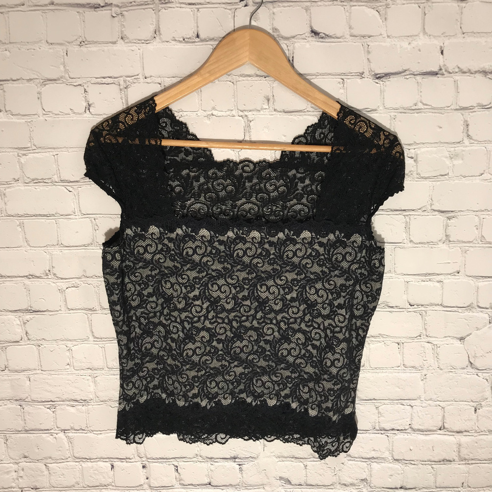 Soft Surroundings Black Lace Top